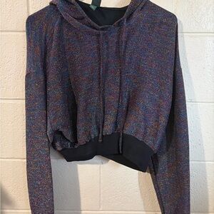 Wild Fable Colorful Knit Cropped Hoodie
